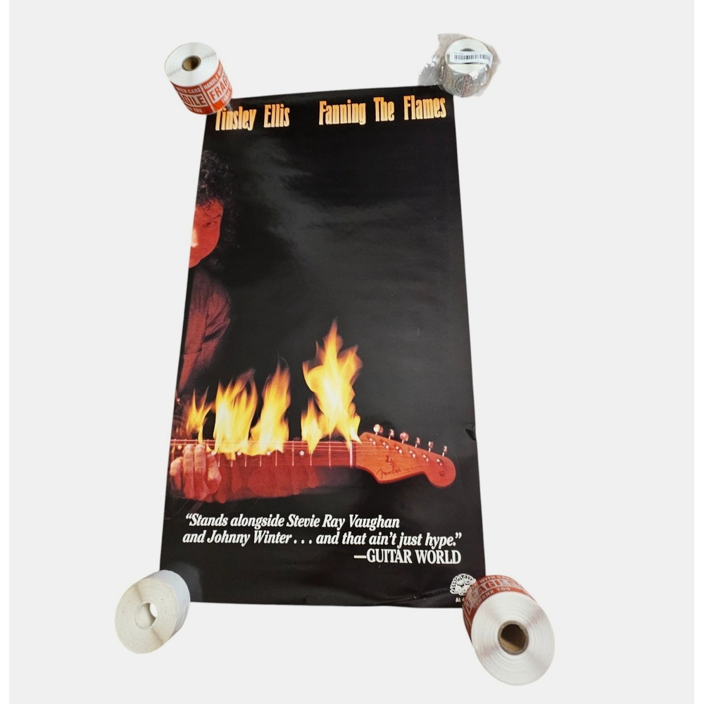 Tinsley Ellis Fanning the Flames 16x30 1989 Promo Poster Alligator Records Blues
